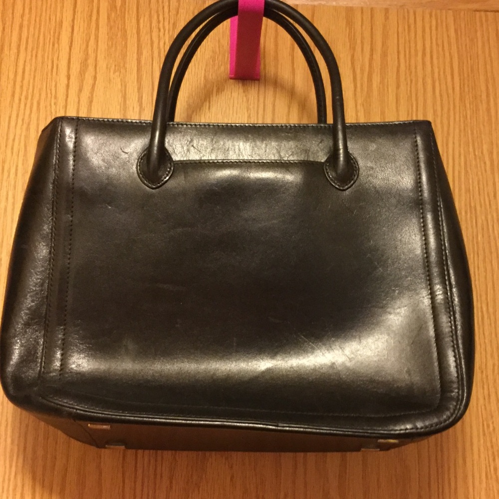 Adrienne Vittiadini black leather tote